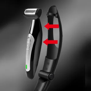 Men Back Trimmer Back Shaver Wet and Dry Use Men Back Groomer Extreme Reach Handle and Power Burst USB Rechargeable - Body Shaver