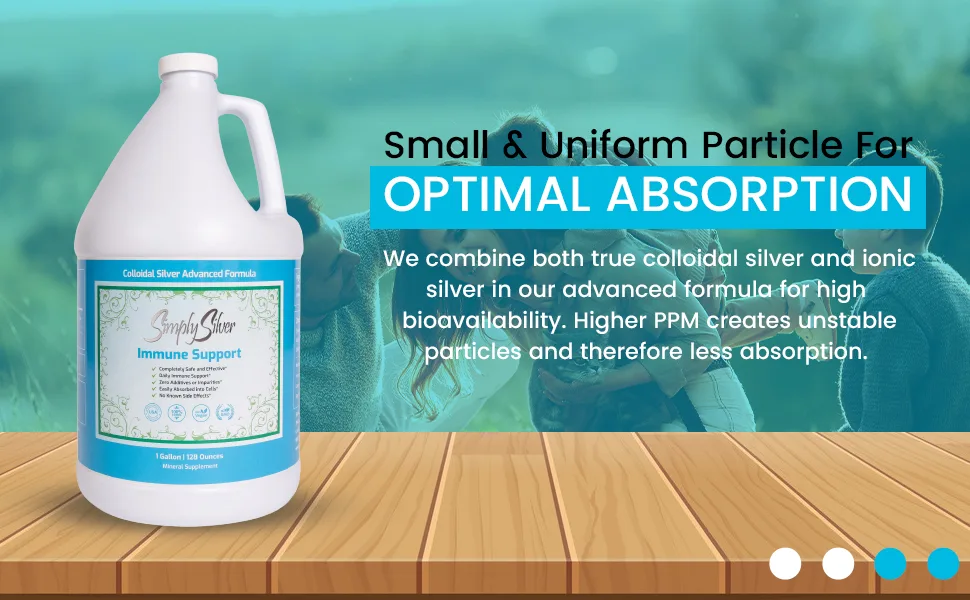 Simply Silver Immune Support - Pure Colloidal Silver Liquid Supplement All Natural Vegan 20 PPM 128 Fl Oz (Gallon) - product information 4