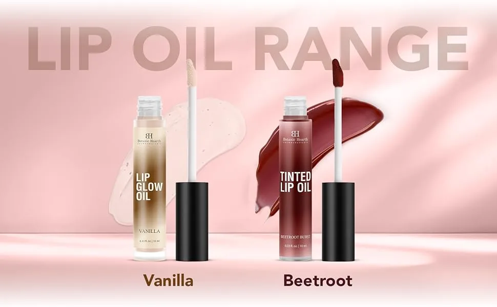 Botanic Hearth Tinted Lip Oil | Moisturizing Lip Gloss Oil for Dry Lips | Deep Red Gloss | Lightweight & Non Greasy | 0.3fl oz - product information 5