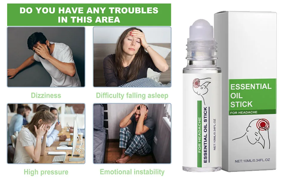 Migraine & Headache Relief Essential Roll On Oil Natural Aromatherapy: Peppermint Lavender & Rosemary Blend Better Sleep 10 ml - Essential Oil Roll On