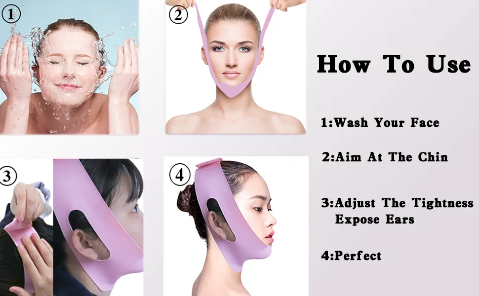 Reusable Silicone Double Chin Strap V Line Lifting Mask Chin Lipo Compression Garment Double Chin Reducer for Women & Men - Double chin reduction Use