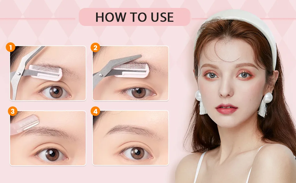 Eyebrow Trimmer Scissor 2024 New Eyebrow Scissors with Comb Precision Eyebrow Trimming Scissors Non-Slip Eyebrow Cutter Hair Removal Eyebrow Scissors Makeup Tool (Purple) - Eyebrow Trimmer Scissor