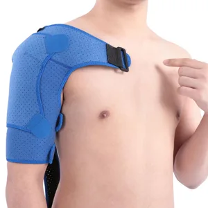 Estink Shoulder Support for Men Women Adjustable Neoprene Breathable Shoulder Sleeve Brace Compression Shoulder Support Brace Punched Shoulder Protector Fits Right or Left Shoulder - TJ07790-3