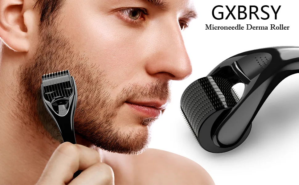 Derma Roller Microneedle Kit Titanium Needles Face Beard Roller For Home Use 0.25mm (Black) - product information 1