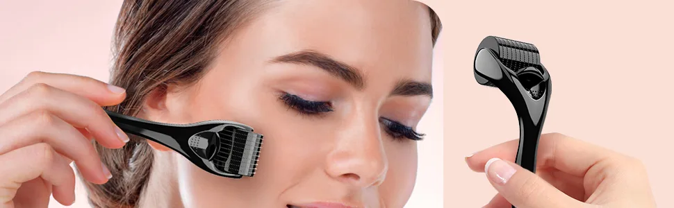 Derma Roller Microneedle Kit Titanium Needles Face Beard Roller For Home Use 0.25mm (Black) - product information 2