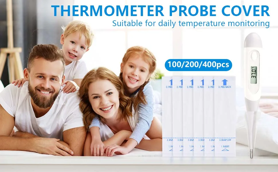 OBTANIM 100 Pieces Disposable Digital Thermometer Probe Covers Clear Temperature Sheath Sleeves for Oral Rectal Armpit - product information 1