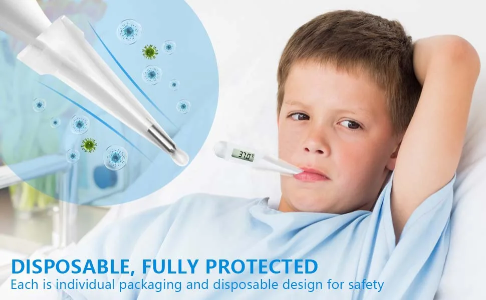 OBTANIM 100 Pieces Disposable Digital Thermometer Probe Covers Clear Temperature Sheath Sleeves for Oral Rectal Armpit - product information 3