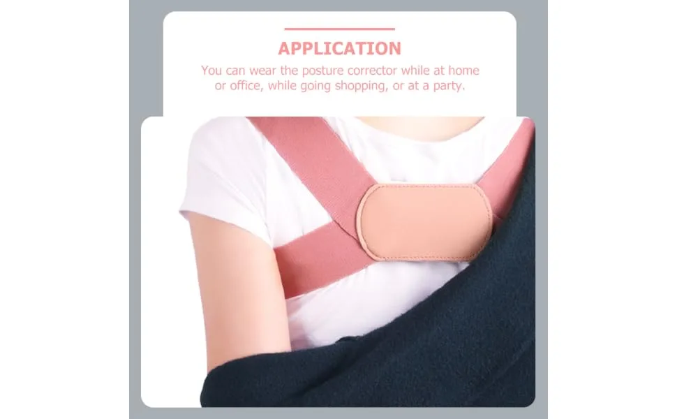 Back Correction Belt Adjustable Posture Corrector Back Support Women Posture Corrector Back Straightener Strap Back Correcting Belt Child Anti Hunchback Polyester Support Belt 20X13X2CM Pink - product information 6