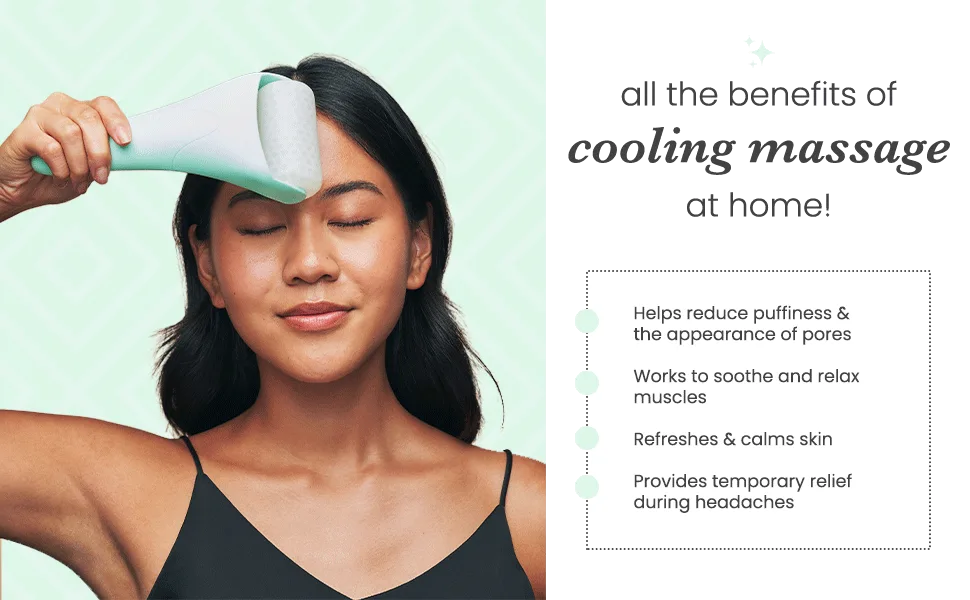 Sdara Ice Roller in Mint Color with White Roller Head - all the cooling massage benefits