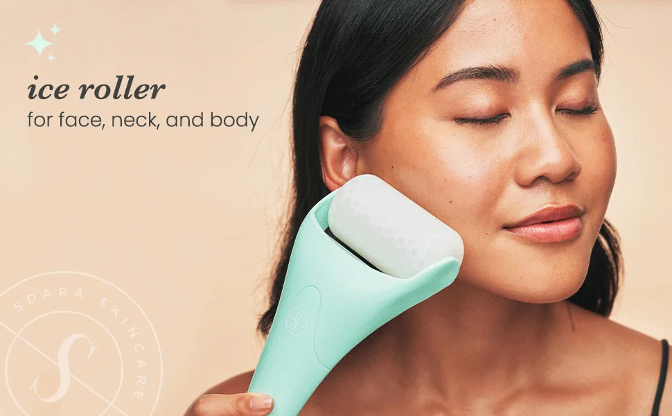 Sdara Ice Roller in Mint Color with White Roller Head - ice roller