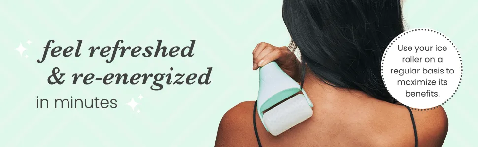 Sdara Ice Roller in Mint Color with White Roller Head - use ice roller on a regular basis