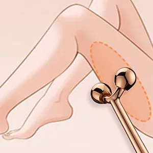 Tekson Face Roller Facial Metal Massager Massage Tool for face (Rose) Rose Gold - roller