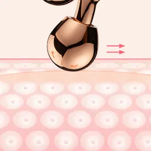 Tekson Face Roller Facial Metal Massager Massage Tool for face (Rose) Rose Gold - roller