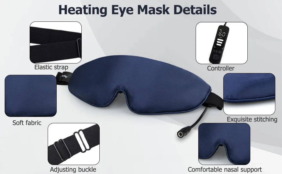 Heated Eye Mask USB Heated Eye Mask with Temperature and Timer Control for Dry Eyes Puffy Eyes & Dark Circles and More - product information 2