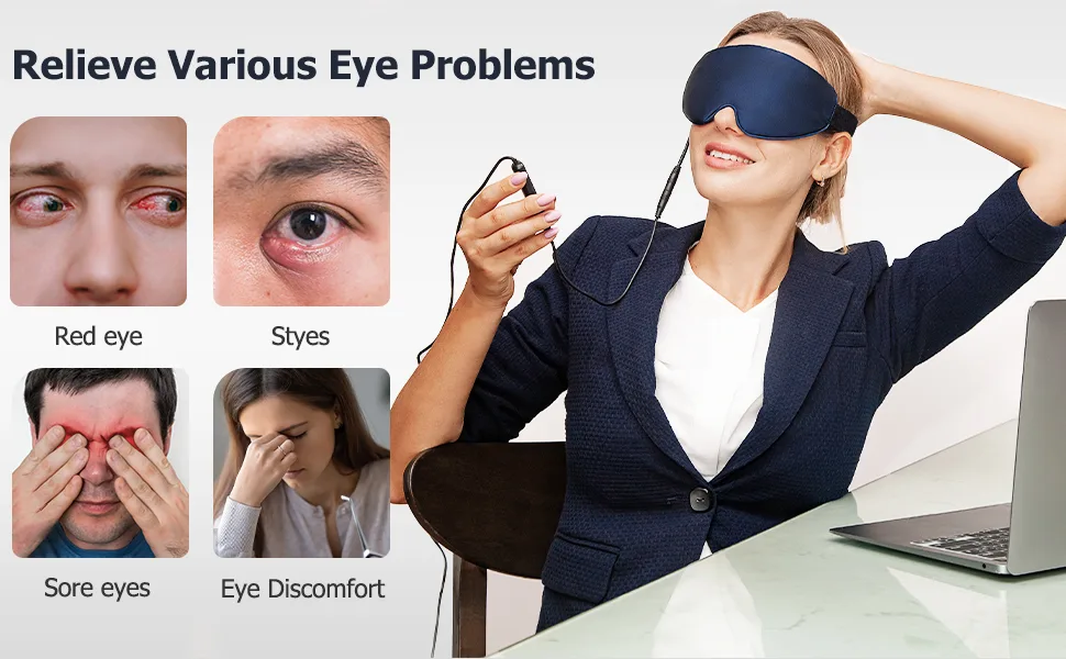 Heated Eye Mask USB Heated Eye Mask with Temperature and Timer Control for Dry Eyes Puffy Eyes & Dark Circles and More - product information 7