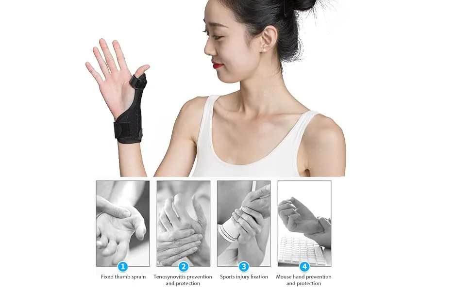 Adjustable Wrist Thumb Hand Support Brace Thumb Splint With Wrist Support Brace-Thumb Brace for Hand Finger Sprain Protection - thumb support