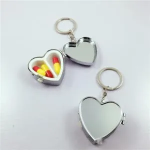 LALAFINA Heart Shaped Mini Storage Box Small Cute 2 Compartments Portable Medicine Tablet Holder Organizer - product information 3