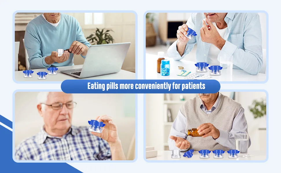 2 Pieces Pill Crushers Blue Pill Crusher Grinder Pill Fine Powder Small Pill Crusher Grinder for Crushes Pills Vitamins Tablets Medicine - product information 3