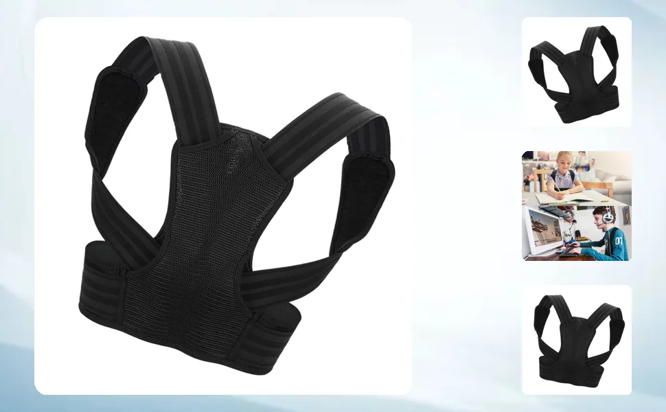 Posture Corrector for Kids Back Brace for Posture Posture Belt Posture Trainer Back Straps for Posture Back Posture Brace for Boys Girls Spinal Support to Improve Slouch Prevent Humpback - TJ07105-1