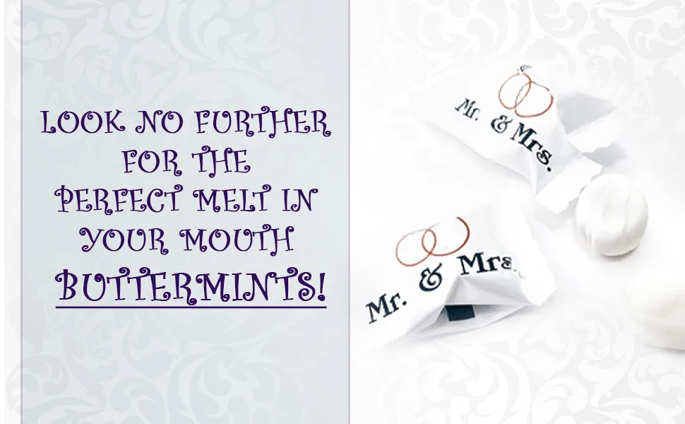 Candy Envy - Mr. and Mrs. Buttermints - 13 oz. Bag - Approximately 100 Individually Wrapped Mints - Wedding Favors - Mints Individually Wrapped with Mr. and Mrs. on each wrapper.