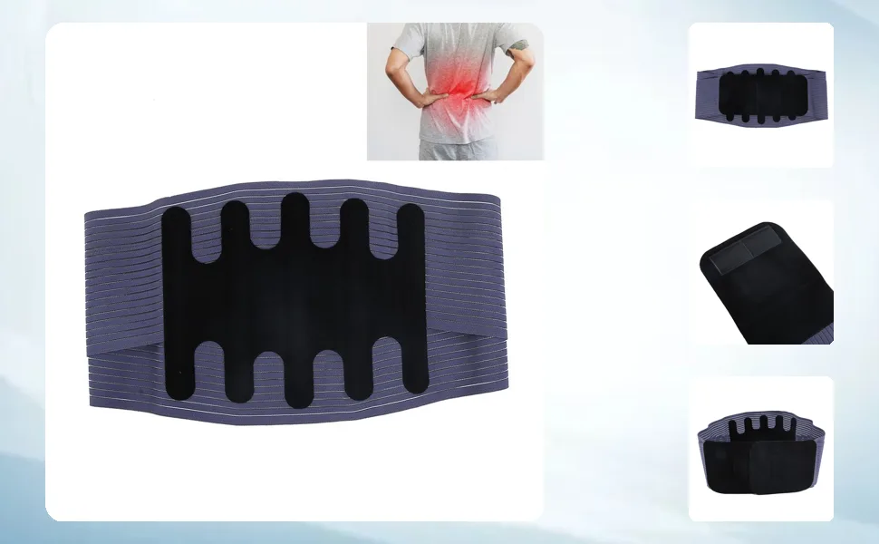 Summer Unisex Lumbar Spine Support Belt Protector Pain Relief Waist Brace Waistband (L) - 1411200388012-1