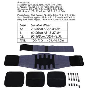 Summer Unisex Lumbar Spine Support Belt Protector Pain Relief Waist Brace Waistband (L) - 1411200388012-3