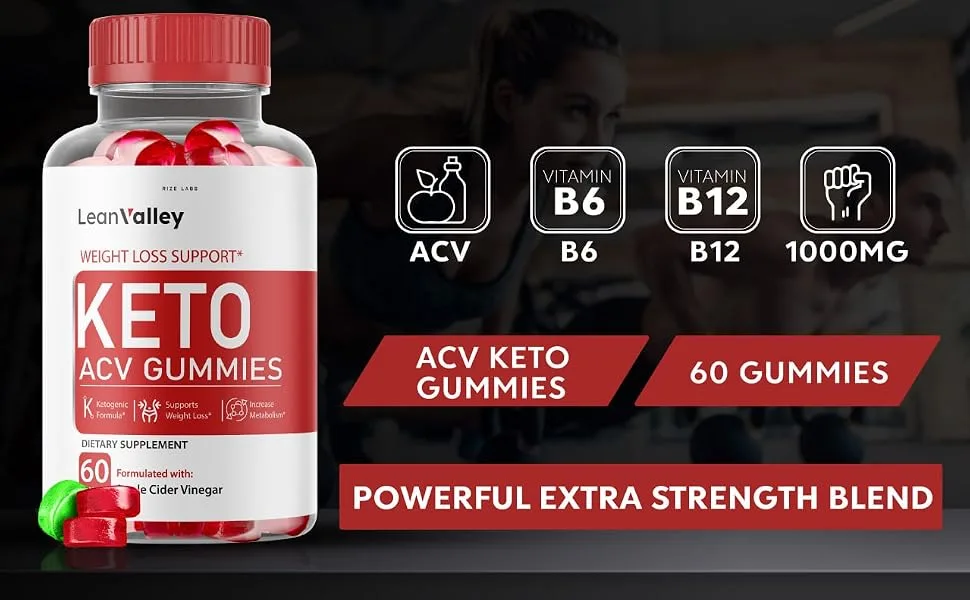 Lean Valley Keto ACV Gummies Apple Cider Vinegar Gummies (60 Gummies) - Lean Valley vitamin appetite suppressant vegan organic weightloss pills fat burner beetroot gunmies