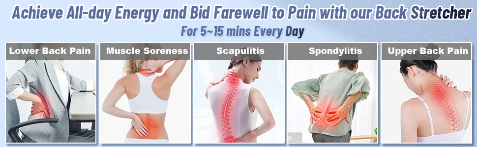 Back Stretcher for Lower Back Pain Relief 4 Level Adjustable Arch Lumbar Back Cracker Board Back Cracking Device Back Massager for Scoliosis Spine Decompression Support - Grey 4 Level-grey - product information 2