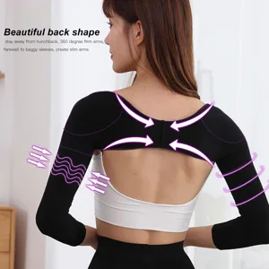 JTLB Posture Corrector Back Correction Shoulder Protector with Arm Slimming Shapers Sleeve for Improvement of Posture and Arm Shape - 2713200072711-2