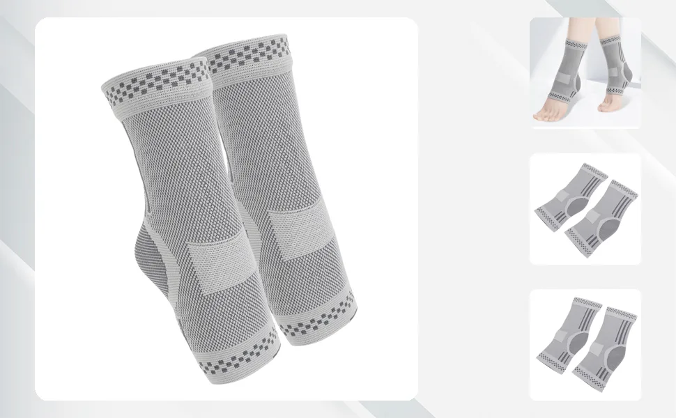 Oumefar Ankle Brace Compression Sleeve Ankle Compression Socks Relieve Ache Portable Stability Support 1 Pair Perspire Quickly Breathable for Volleyball (M) - 2719240012112-1