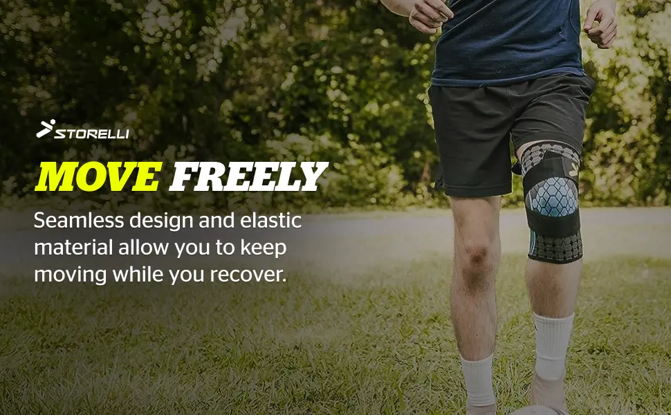 Storelli Knee Sleeve Compression Knee Brace Zero-Slip Silicone Band Customizable Fit Performance Support and Recovery Superior Breathability Extra Large Strap Blue - Knee Sleeve
