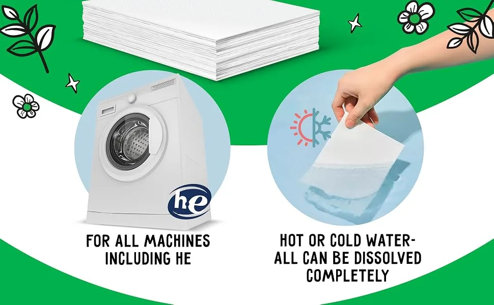 Eco-Friendly Laundry Detergent Sheets - Efficient Clean and Freshed Washer-Friendly Soap Sheet - No Mess & Space-Saving Laundry Strips & Travel Laundry Detergent - Up to 80 Loads Lavender - people pods supplies breeze gain ecos clear truly jabon para lavar ropa bulk club