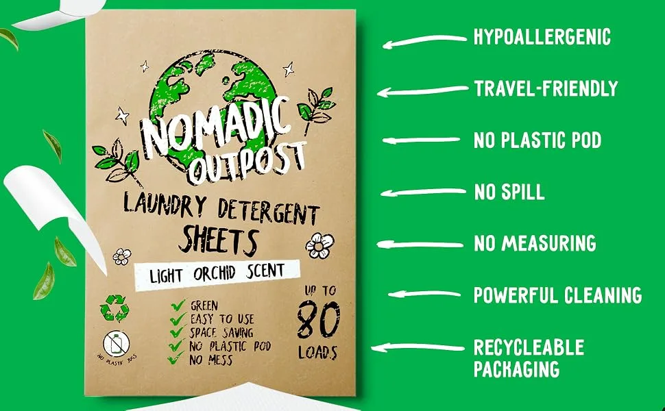 Eco-Friendly Laundry Detergent Sheets - Efficient Clean and Freshed Washer-Friendly Soap Sheet - No Mess & Space-Saving Laundry Strips & Travel Laundry Detergent - Up to 80 Loads Lavender - Washer-Friendly Soap Sheet - No Mess & Space-Saving Laundry Strips & Travel Laundry Detergent