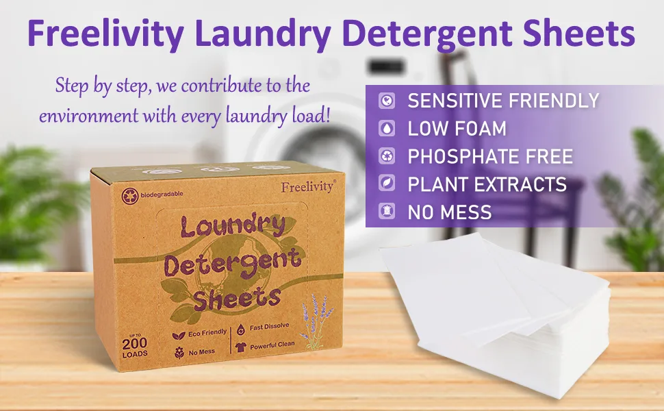 Laundry Detergent Sheets 240 Sheets Lavender - Eco-Friendly Plastic-Free Hypoallergenic LiquidLess Clothes Washing Detergent Sheets for Save Space Travel Camping - laundry detergent sheets strips soap earth wash laundry detergent