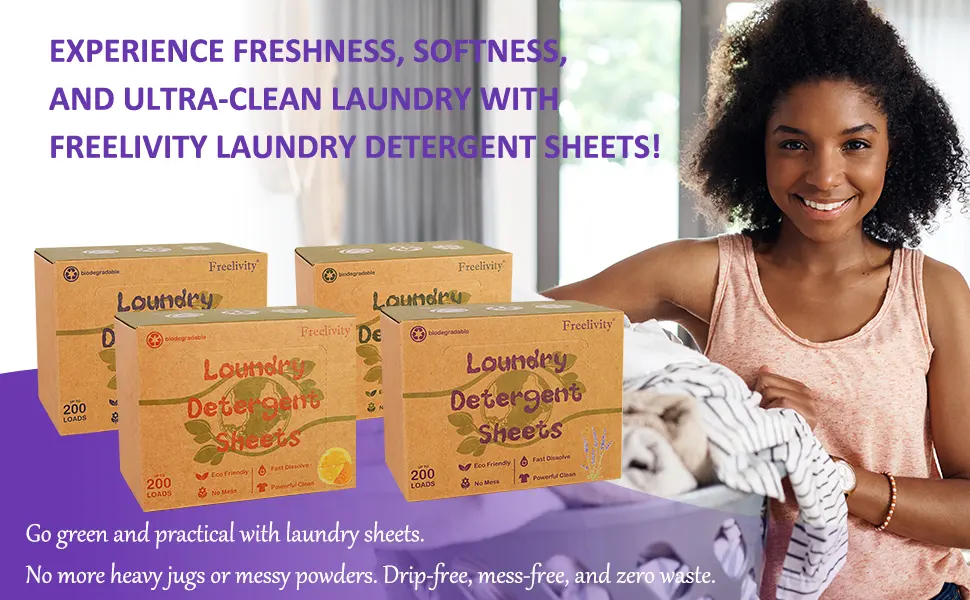 Laundry Detergent Sheets 240 Sheets Lavender - Eco-Friendly Plastic-Free Hypoallergenic LiquidLess Clothes Washing Detergent Sheets for Save Space Travel Camping - natural laundry detergent