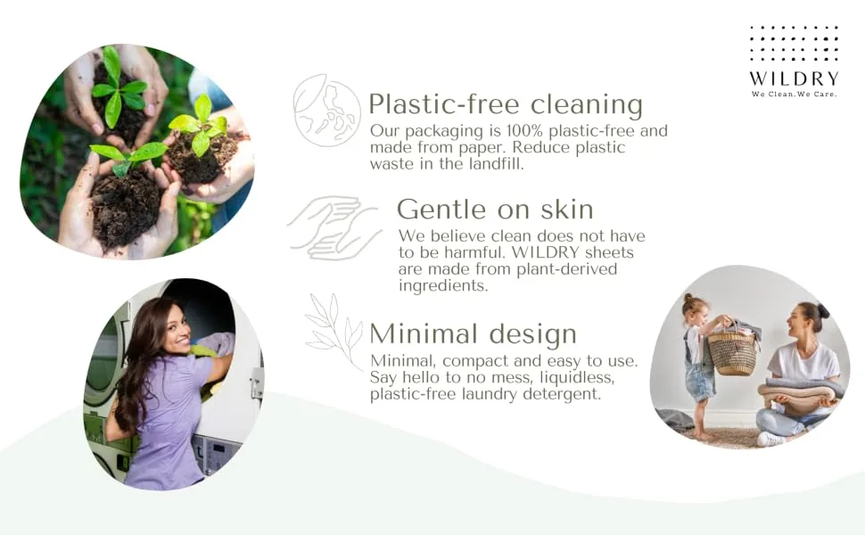 Liquidless Laundry Detergent Sheets (60 Sheets) - Bamboo Fresh Scent - Eco-friendly 100% Plastic-free Biodegradable Hypoallergenic & Non-toxic - Plastic-free, gentle on skin, minimal design