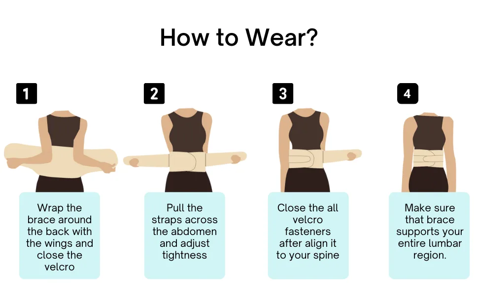 invera Lower Back Support Brace Lumbar Support Belt for Men and Women (Beige) - Lumbo support