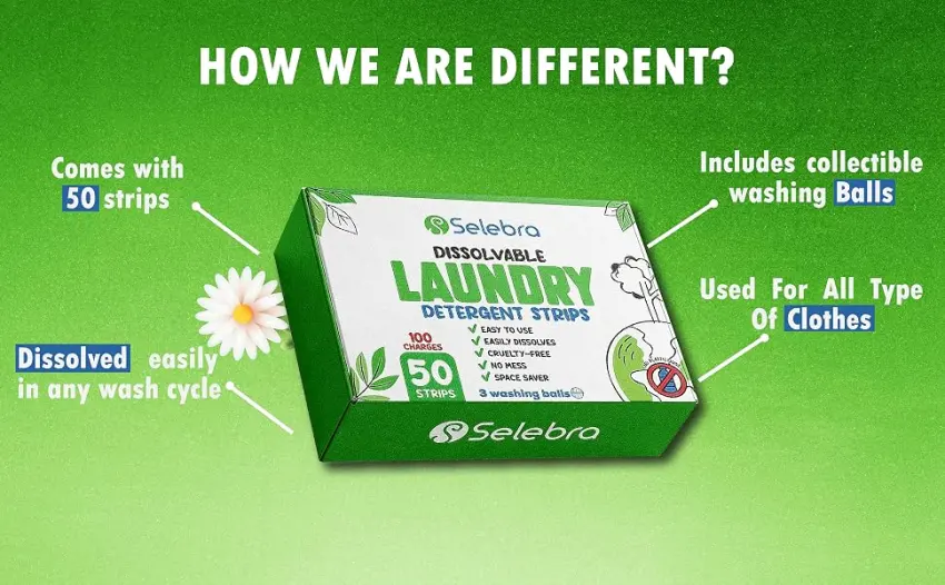 Eco Sheets Laundry Detergent with 5 Different Scents (100 Loads) 50 Strips Fresh Scent Plastic-Free Liquid-Free Technology - Detergent Strips for Travel - Different Detergent