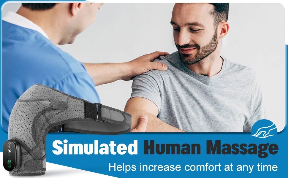 AFDEAL Cordless Heated Shoulder Brace Shoulder Heating Pad with Massage Heated Shoulder Wrap Shoulder Massager for Men Women - cordless heating shoulder pad