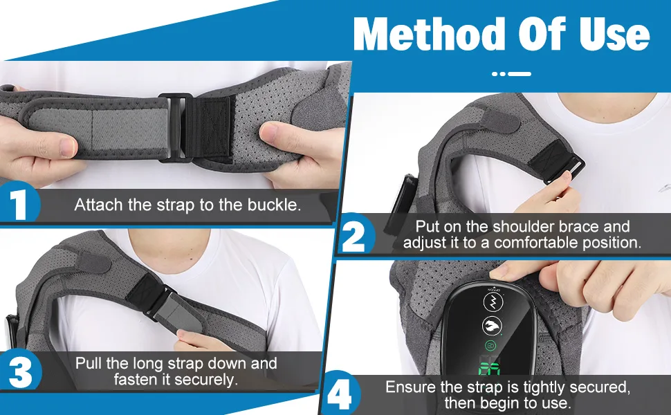 AFDEAL Cordless Heated Shoulder Brace Shoulder Heating Pad with Massage Heated Shoulder Wrap Shoulder Massager for Men Women - cordless shoulder heating pad