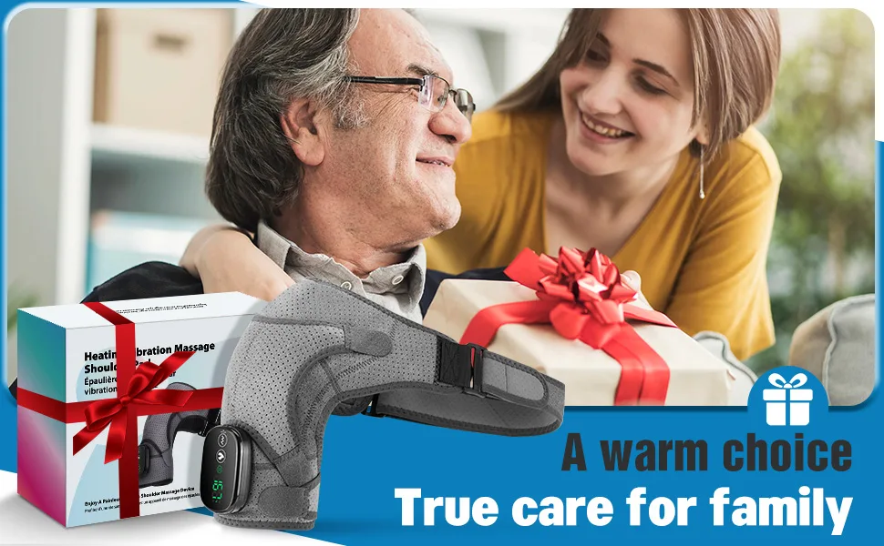 AFDEAL Cordless Heated Shoulder Brace Shoulder Heating Pad with Massage Heated Shoulder Wrap Shoulder Massager for Men Women - heated shoulder pad