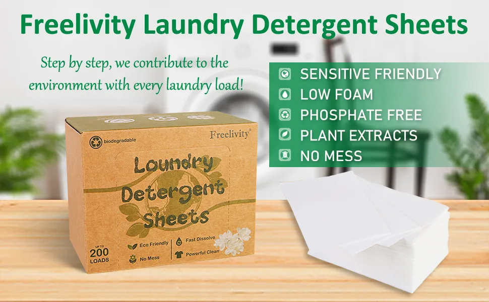 Laundry Detergent Sheets 200 Sheets Fresh Linen Scent - Eco-Friendly Hypoallergenic Plastic-Free LiquidLess Clothes Washing Detergent Supplies for Save Space Travel Camping - laundry detergent sheets strips soap earth wash laundry detergent