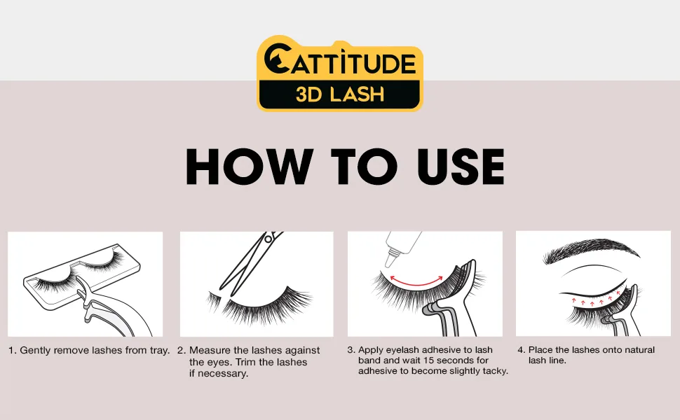 CATTITUDE 3D LASHES Venus Temptation | 25mm wing style | Faux Mink Lashes | 3D flared look | Feathery texture | Cat-eye effect - TEASE - Real Mink, Lightweight, Rich curl, mink lash, fluffiest lash, lashes, faux lashes, EBIN NEW YORK