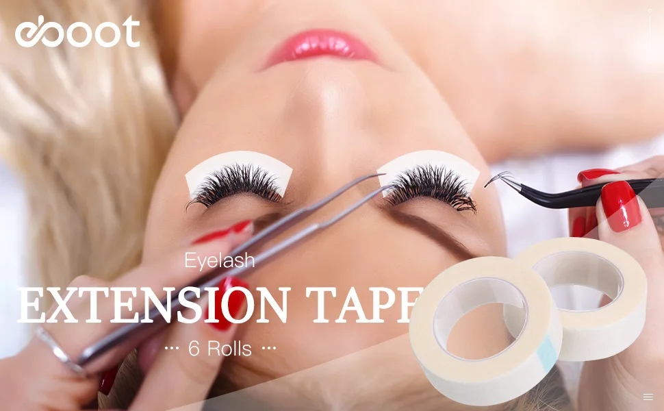 EBOOT 6 Rolls Eyelash Tape White Paper Fabric Eyelash Tape for Eyelash Extension Supply - product information 1