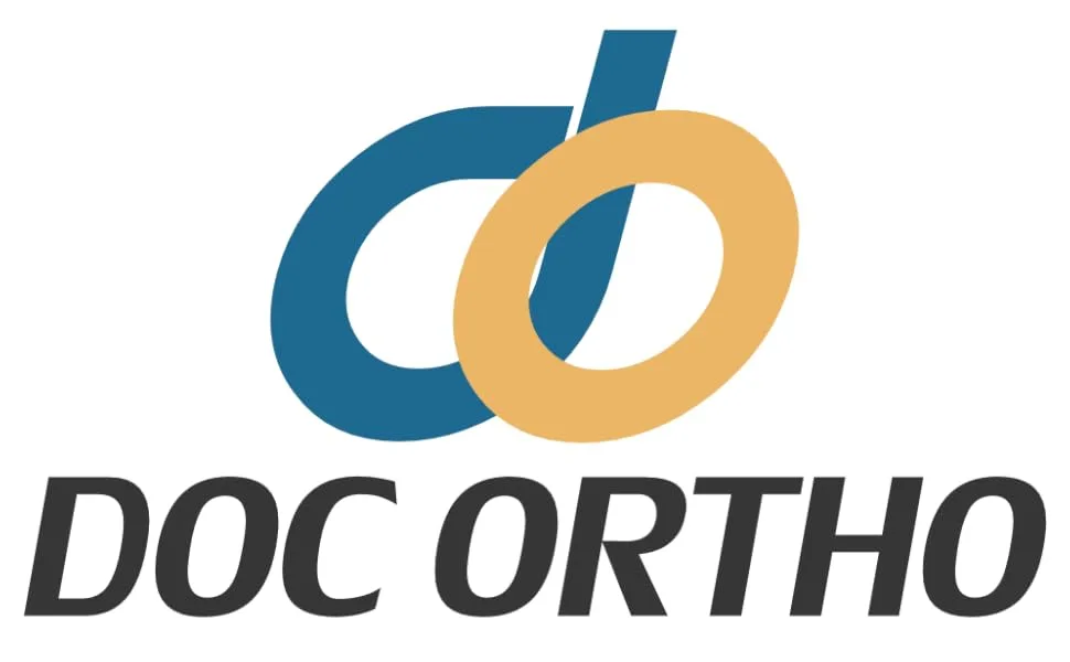 Doc Ortho Compression Ankle Sleeve Breathable Pull-On Support Pair Large Black/Blue - Doc Ortho Logo