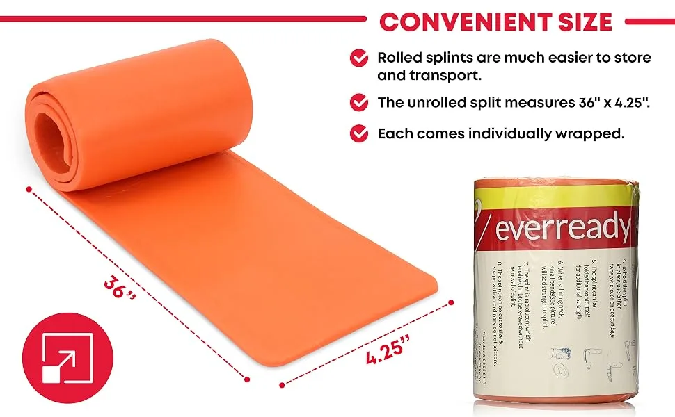 Ever Ready First Aid Universal Aluminum Splint 36 Inch Rolled 5 Ounce 1 - Covenient Size