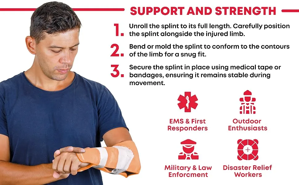 Ever Ready First Aid Universal Aluminum Splint 36 Inch Rolled 5 Ounce 1 - First Responder