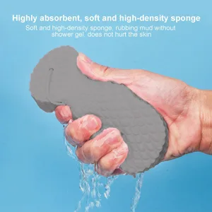 Exfoliating Bath Sponge Soft Bath Sponge Brush Dead Skin Remover Reusable Shower Sponge for Adult (Gray) - 10350092-3