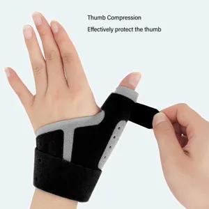 Oumefar Thumb Wrist Stabilizer Fine Workmanship Finger Support Splint Multipurpose Lightweight Breathable Sponge Convenient Wearing for Basketball Volleyball Tennis (Black) - 2719230146512-3