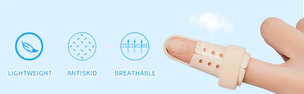6 Pieces Finger Splint Mallet Finger Support Finger Splint Brace Plastic Protector for Adjustable Finger Immobilizer for Basketball Finger Joint Protection 6 Sizes 6 pieces 6 sizes - Fingers Splint